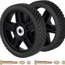 CheeMuii 7 Inch Lawn Mower Wheels 2 Pack 7" Push Mower Wheels with Bolts Gaskets and Lock Nuts Kit Fit for Most Standard push Lawn Mowers/Generator/Garden Tiller/Handtruck