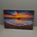 Beach Pictures Wall Art Ocean Bathroom Decor Sunset Hawaii Coastal Wall Decor Ocean Waves Landscape Picture Nature Seascape Canvas Prints Painting Relaxing Artwork Living Room Decoration 16x24