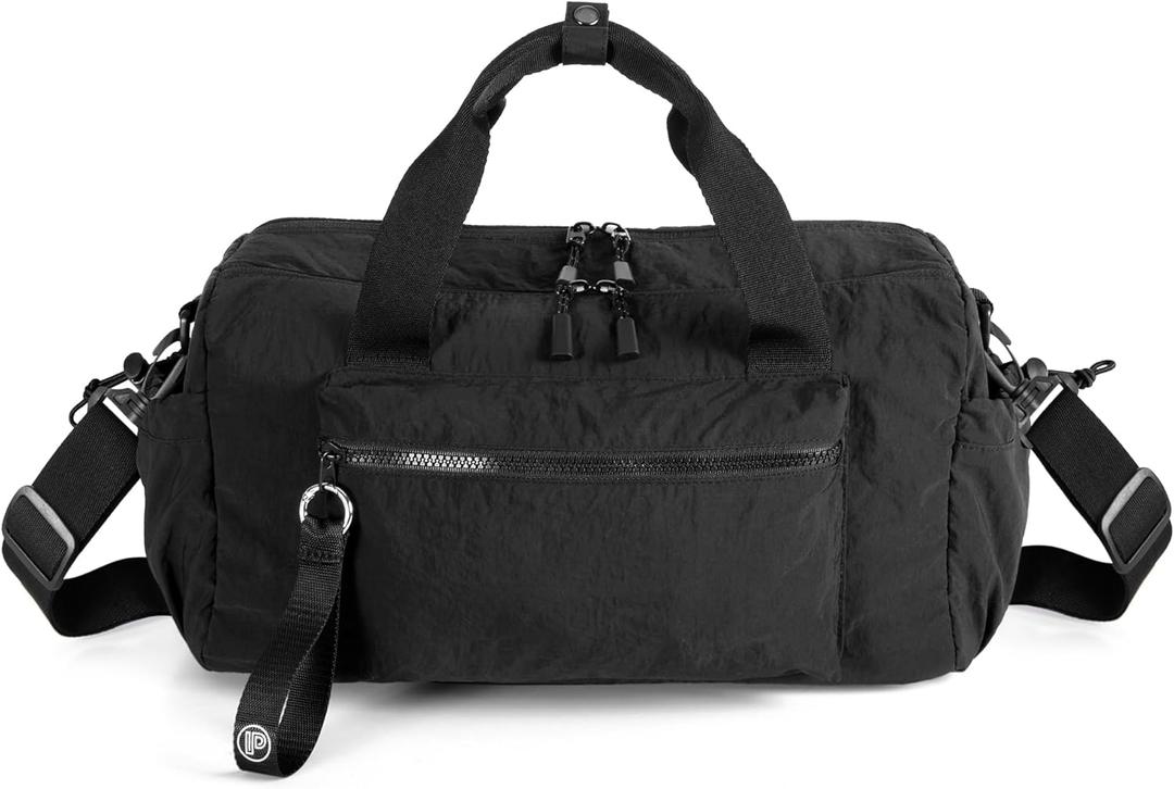 Prokva Small Gym Bag for Women, Mini Duffle Bag with Wet Compartment, 12L Travel Carry on Weekender Bag for Sports, Workout and Fitness, Black