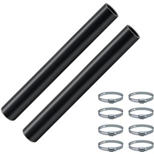 (2-Pack) 2 1/4" ID Gasoline Fuel Filler Neck Hose with 4 Clamps - 15 7/8" Length Gas Tank Hose Replacement (Straight, 2.25" ID)