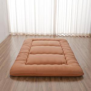 Zelladorra Japanese Floor Mattress, Futon Mattress with Portable Storage Bag and Washable Cover, Roll Up Thick Tatami Mat Suitable for Camping, Guest Room, Light Coffee, Full