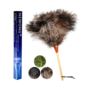 Natural Good Ostrich Feather Duster with Bamboo Handle, Electrostatic Dust Remove for Ceiling，Fans，Bookshelves, Sofa, Windows, Fit for Home, Office and Cars