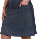 ANIVIVO Women's 20" Knee Length Skorts Golf Tennis Skirt for Women Activity Casual Skort with Pockets High Waist (Dark Denim Blue, M)