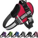 JSXD Dog Harness,No-Pull Service Dog Harness with Handle Adjustable Outdoor Pet Dog Vest 3M Reflective Nylon Material Vest for Breeds,Easy Control for Large Dogs