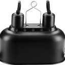 Simple Deluxe Dual Reptile Light Fixture with Separate Switches, Aluminum Reflector 100W Double Dome Heat/UVB Lamp, for Small Animal Terrarium and Tortoise Habitat (1 Pack-New)