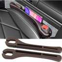 Mandark Car Seat Gap Filler, 2PCS Vehicle Seat Gap Fill Organizer with Phone Holder for Prevents Items Falling, Auto Interior Crevice Blocker Stop Accessories, Universal for SUV Sedan Truck (Brown)