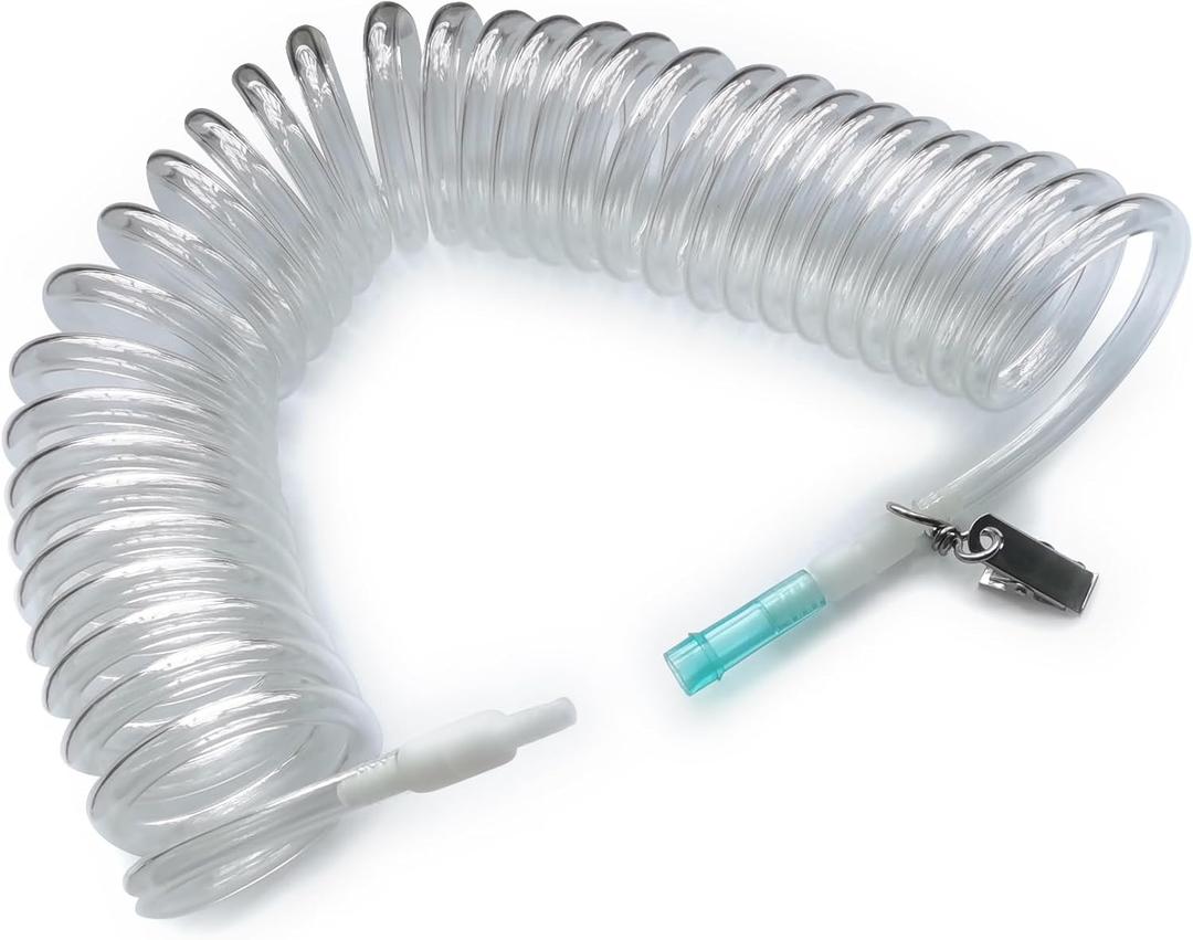 12 ft(3.6m) Retractable Oxygen Tubing with Clip, Auto-Retract Design Prevents Tangling