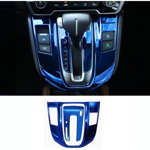 Car Accessories Fit for Honda Gas CR-V CRV 2017 2018 2019 2020 2021 2022 Gear Shift Panel Cover Interior Decoration Trim (Blue) Stainless Steel 2 PCS (with Gear Lever)
