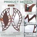 Roowest 2 Pcs Decorative Mirror Wall Decor Leaf Teardrop Mirror Wall Mounted Decorations for Living Room Bedroom Bathroom Vanity Entryway Office(Brown)