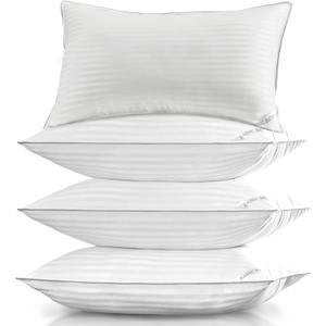 Basic Beyond Bed Pillows Queen Size Set of 4 - Down Alternative Pillows for Sleeping, Soft 20 x 28 Inches 4 Pack Queen Pillows for Back, Stomach or Side Sleepers, White