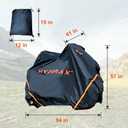 Hyperax 600D Oxford Heavy-Duty Transportation Bike Cover Waterproof PU, lock-access grommets, reflective handles & straps, plus carry bag. Fits bikes up to 240145105 cm