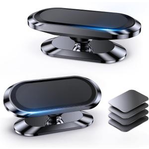 2-Pack Magnetic Phone Holder for Car DashStrong Magnet Magnetic Car Phone Holder Mount 4 Plate Phone Holders for Your Car Phone Mount for Car Dashboard Cell Phone Car Mount for iPhone Samsung