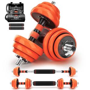 JZBRAIN Adjustable Weights Dumbbell Barbell Set, Cast Iron Free Weights Dumbbells Set with Thickened Padded, Barbell Rod, Protective Cover, Dumbellsweights for Women Men for Home Gym Fitness