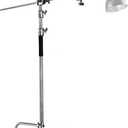 NEEWER Pro 100% Stainless Steel Heavy Duty C Stand with Boom Arm, Max Height 10.5ft/320cm Photography Light Stand with 4.2ft/128cm Holding Arm, 2 Grip Head for Studio Monolight, Softbox, Reflector