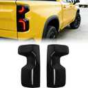 Tail Light Lamp Cover Compatible with 2019-2025 Chevy Chevrolet Silverado Taillight Guard Cover Lens Trim Bezel Frame Pair Smoked Black