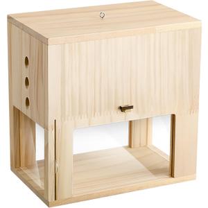 Qualirey 1 Pack Carpenter Bee Trap for Outside, 2 in 1 Catch & Release Wood Bee Traps Outdoor Hanging, Wood Boring High Capacity External Bees Vault, Defender Trap for Bees Catching