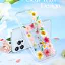 Loheckle for iPhone 16 Pro Max Case for Women - Girls Cute Glitter Dried Flower Floral Girly Aesthetic Kawaii Sparkle Sparkly Bling Unique Handmade Phone Cover for Apple 16 Promax 6.9", Fen
