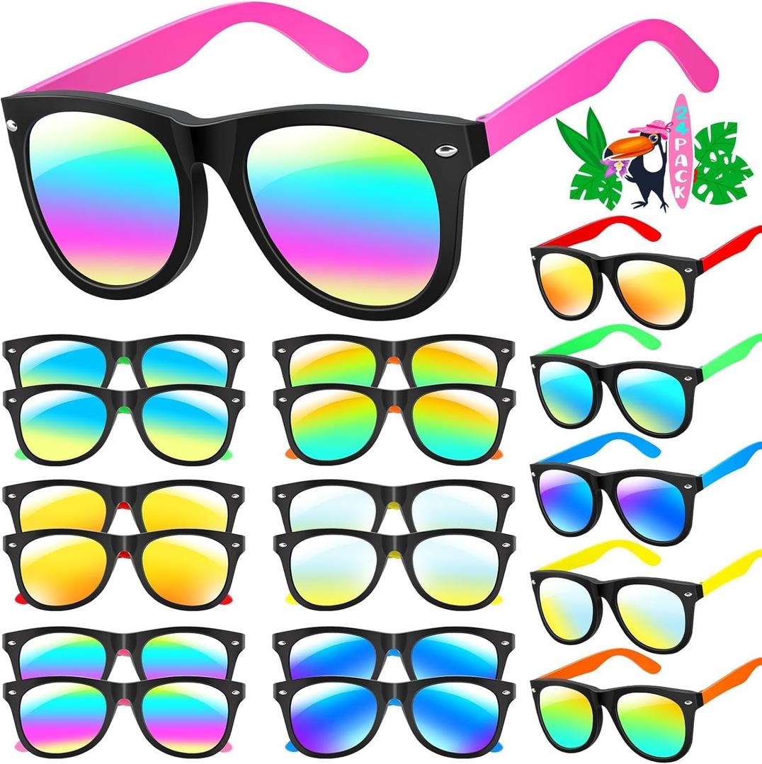 GINMIC Kids Sunglasses Bulk, Neon Sunglasses Party Favors with UV400 Protection, Boys and Girls, Party Favor For Kids, Birthday Graduation Party Supplies, Beach, Pool Party Favors