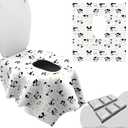 Toilet Seat Cover (20 Pack)  XL 23x25 Inch Panda Print Toilet Seat Covers Disposable for Kids & Adults  Soft Paper Material, Travel Essentials for Public Restrooms & Potty Training (P20 Non-Wooven)