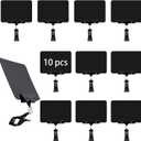 10 Pack Mini Plastic Chalkboard Sign with Clip, Double Head Rotating Display Price Tags Merchandise Sign Clip Holder for Business Retail Food Clothing Rack Shelf Basket Sign Display (Black)