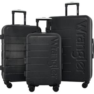 Wrangler Maverick 3 Piece Luggage Set, Black