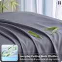 Bedsure Queen Sheet Set, Cooling Sheets for Queen Size Bed Set, Rayon Derived from Bamboo, PureWoven, Breathable & Soft, Deep Pocket Up to 16", Hotel Luxury Silky Bedding for Hot Sleepers, Dark Grey