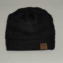 Beanies Women Satin Lined Beanie Winter Hats for Women Silk Lined Slouchy Beanie for Winter Warm Knit Cuffed Beanie Hat (One Size, Black) 