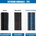15FT RV Sewer Hose, EXTREME Heavy Duty 24 Mil TPE Material for Abrasion Resistance and Crush Protection, Camper Sewer Hose Kit with Pre-Attached Bayonet Fittings, 4-in-1 Adapter Elbow, Blue