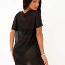 MakeMeChic Women's Swimsuit Cover Ups Beach Swimwear See Through Sheer Mesh Dress