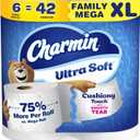Charmin Ultra Soft Cushiony Touch Toilet Paper, 6 Family Mega XL Rolls = 42 Regular Rolls