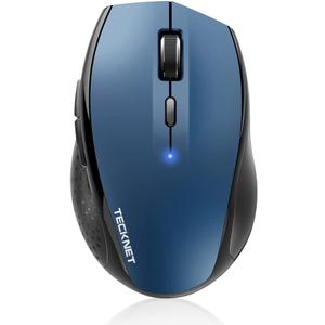 TECKNET Bluetooth Mouse, 4800 DPI Wireless Mouse, 2-Year Battery 6 Adjustable DPI, 6 Buttons Compatible with Laptop/ Windows/ Computer - Blue