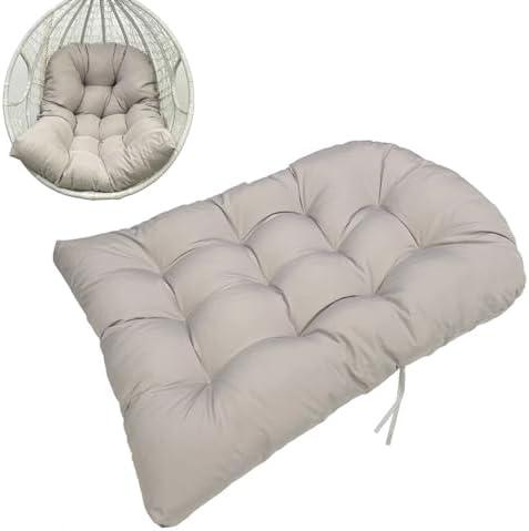 Chair Cushions, Indoor/Outdoor Swing Chair Cushion, Waterproof Soft Comfy Hammock Chair Seat Pads Back Cushion, Basket Chair Cushion for Patio Garden,Light Gray