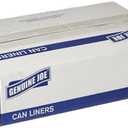 Genuine Joe Low Density Can Liners, 28.5" x 43", 23 gal Capacity, 1.0 mil, Black, Fits Slim Jim Receptacles, 150 Count