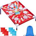 Clown Bean Bag Toss Games with 6 Bean Bags Portable PVC Framed Red and White Corn Hole Game Set for Carnival Halloween Cosplay Theme Outdoor Party Game(Clown)