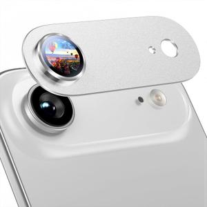 Uyiton Compatible with iPhone Air Camera Lens Protector - [Not Easy to Break][Strong Adsorption][Case-Friendly] Metal Tempered Glass Rear Camera Screen Cover - Cloud White
