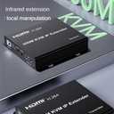 200M KVM IP Extender, Over RJ45 cat5e/6 1080P HDMI USB KVM Ethernet Extender one to Many by Gigabit Switch for PC DVR Loptop Support Mouse Keyboard Support Touch Screen Function (TX + RX)