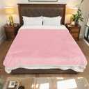 Electric Heated Blanket Twin Size - 62"x84", Soft Flannel Heating Blanket, 10 Heating Levels, 1-12 H Auto Shut Off, Breathable Warm and Washable for Bed, Light Pink