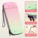 STARTRC GAMES Slim Carrying Case for Nintendo Switch 2 2025, Hard Shell Travel Case with 12 Game Card Slots, Portable Carry Bag for Switch 2 Console Pink & Green