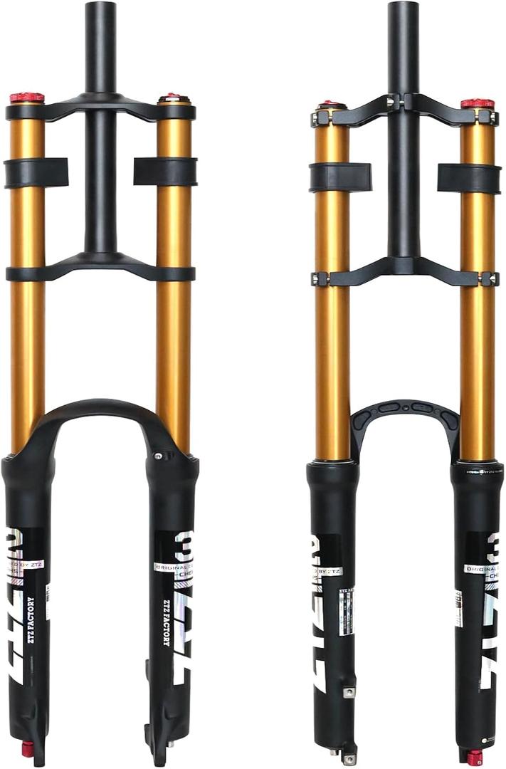 26/27.5/29 inch Mountain Bike Air Suspension Fork,Rebound Adjustment,180mm Travel,QR 9x100mm, 1-1/8 Straight Steerer, Ultralight Double Shoulder Design Front Fork for XC/AM MTB