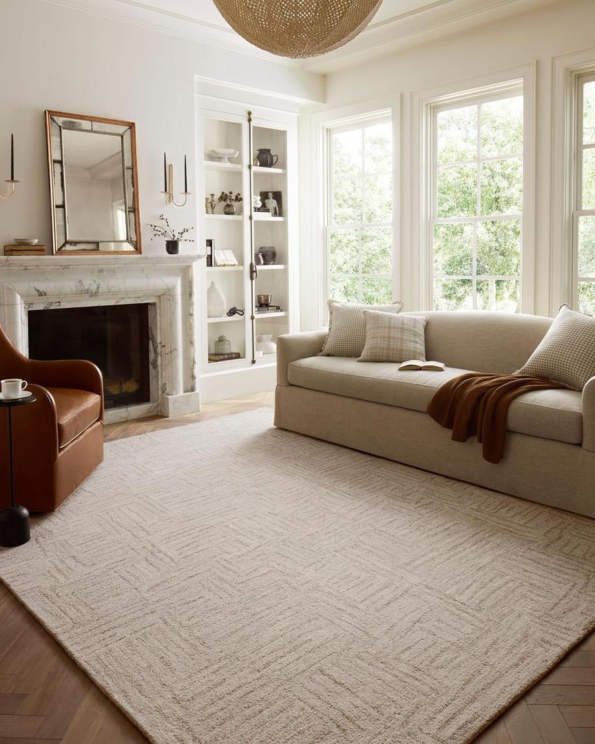 Loloi Chris Loves Julia Polly Collection POL-08 Smoke/Sand 2'-0" x 5'-0" Accent Rug