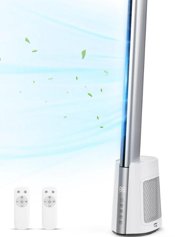 40" Bladeless Tower Fan with Air Purifier