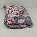 3 Pieces Quilt Set Grey with Pink Floral Quilt Bedding Set King Size Soft Microfiber Lightweight Reversible Coverlet Bedspread for All Season Grey Flower Quilt Set (1 Quilt+ 2 Shams)