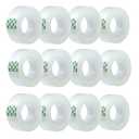 Clear Tape Refills Rolls for Dispenser, Transparent Tape, 12 Rolls, 1 inch Core, 3/4 inch x 900 inches