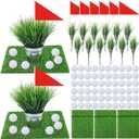 84 Pcs Golf Party Table Decorations Golf Party Centerpieces Supplies Includes 6 Artificial Grass Mats 60 Mini Golfs 6 Flags 12 Artificial Grass for DIY Sports Theme Birthday Parties Decor