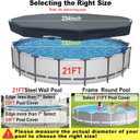 SIHAIAN 21 Ft Round Pool Cover, with Automatic Drain Pool Cover, Patented One-Piece Tensioning System Above Ground Pool Cover, Preventing Waterlogging, Yarn-Dyed Oxford Fabric Solar Pool Cover