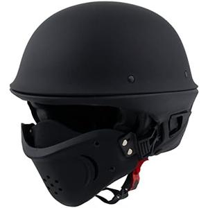 Milwaukee Helmets MPH9830DOT Rascal 3/4 Open Face Flat Black 2 in 1 Motorcycle Helmet Biker - Large Milwaukee Helmets MPH9830DOT Rascal 3/4 Open Face Flat Black 2 in 1 Motorcycle Helmet Biker - Large