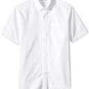 Amazon Essentials Mens Slim-Fit Short-Sleeve Pocket Oxford Shirt (Medium, White)