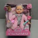 Baby Doll Carrier Car Seat, Baby Doll Accessories Set Includes Doll Bottles, 12 Inch Soft Baby Doll & Toys