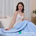 Cooling Comforter King Size - Cooling Blankets for Hot Sleepers and Night Sweats, Absorbs Body Heat to Keep Cool, Luxury Breathable Soft Lightweight - Blue, Q-Max>0.4, King (90" x 106")