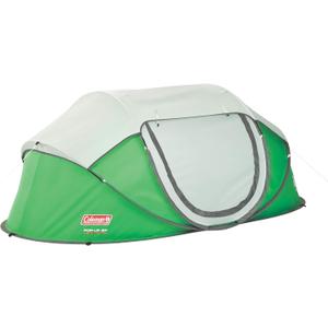 Coleman Pop-Up Instant Tent Sets Up in 10 Seconds, Portable & Lightweight 2 Person Weatherproof Camping Tent with Adjustable Rainfly (Contains PFAS, Green)